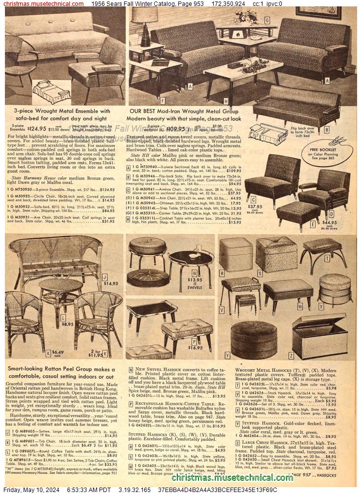1956 Sears Fall Winter Catalog, Page 953