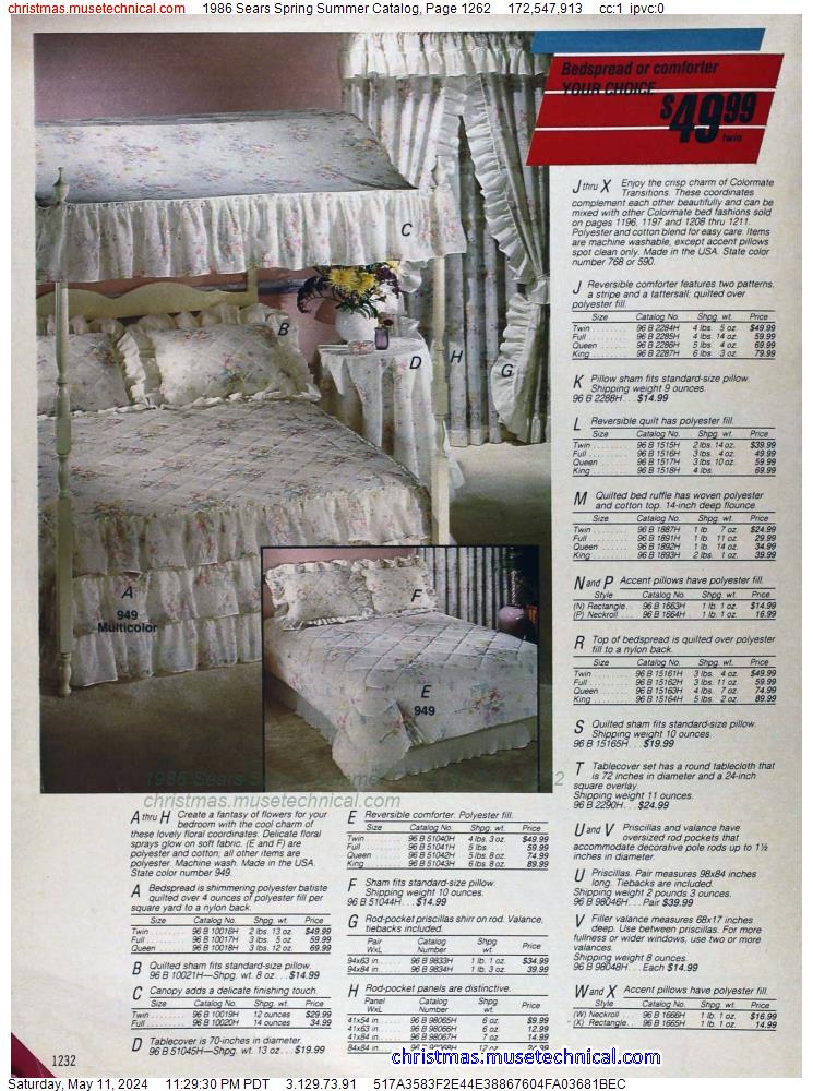 1986 Sears Spring Summer Catalog, Page 1262