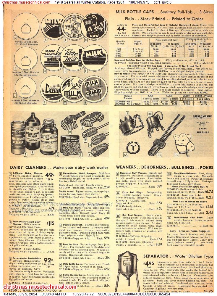 1948 Sears Fall Winter Catalog, Page 1261