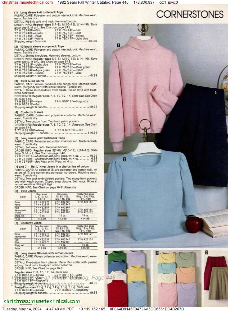 1982 Sears Fall Winter Catalog, Page 446