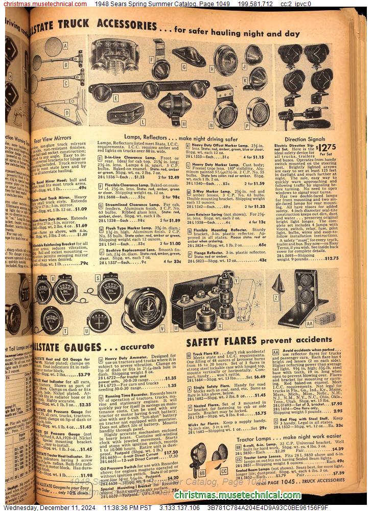 1948 Sears Spring Summer Catalog, Page 1049