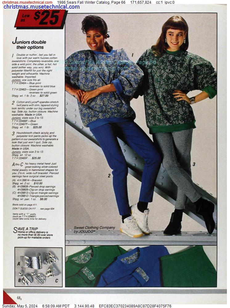1986 Sears Fall Winter Catalog, Page 66