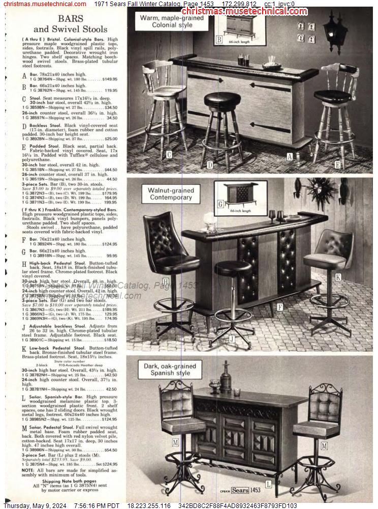 1971 Sears Fall Winter Catalog, Page 1453
