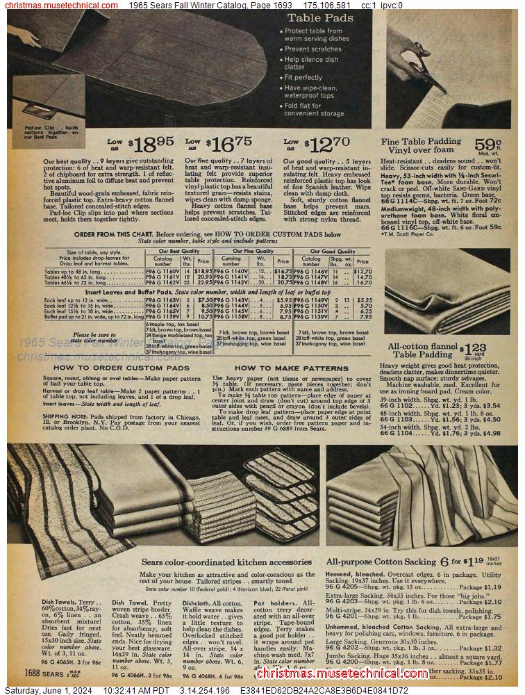 1965 Sears Fall Winter Catalog, Page 1693