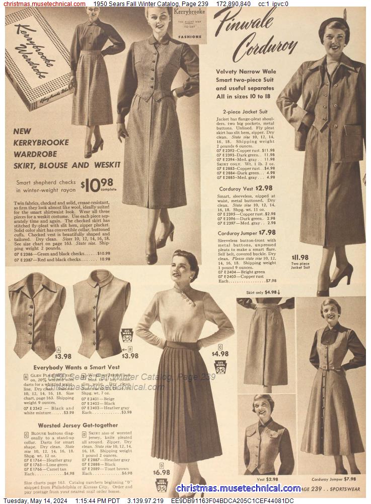 1950 Sears Fall Winter Catalog, Page 239