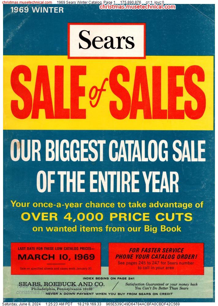 1969 Sears Winter Catalog, Page 1