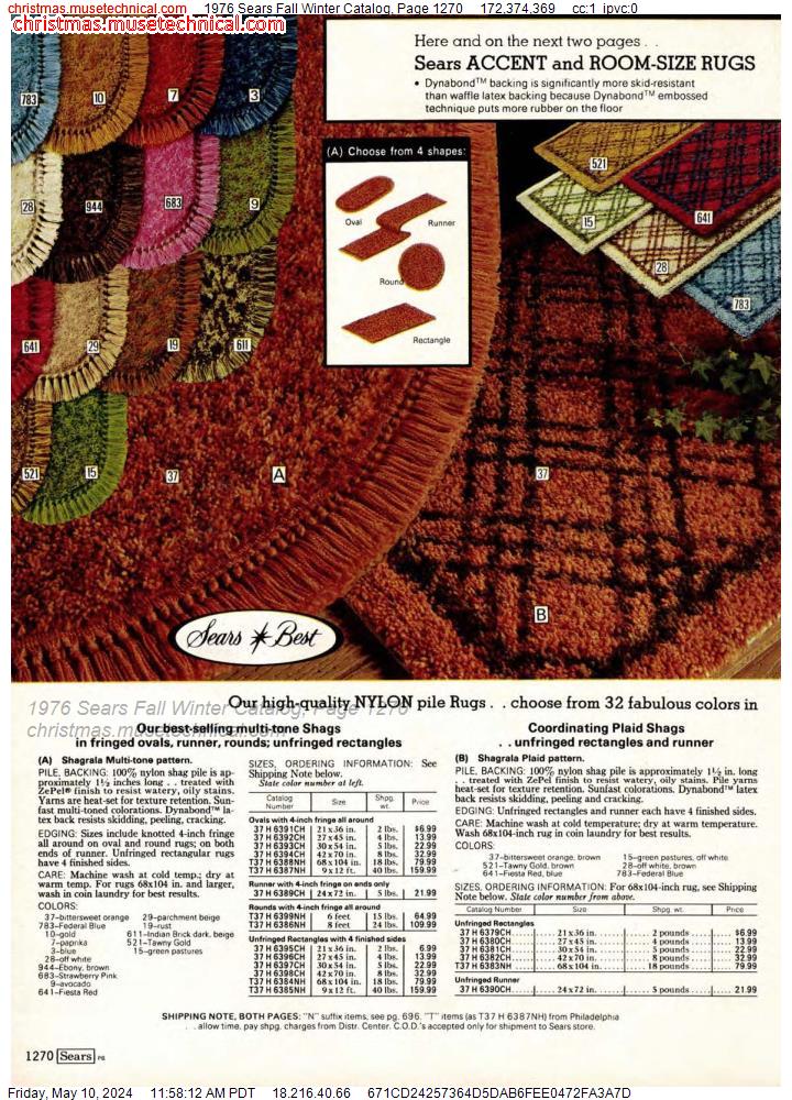 1976 Sears Fall Winter Catalog, Page 1270