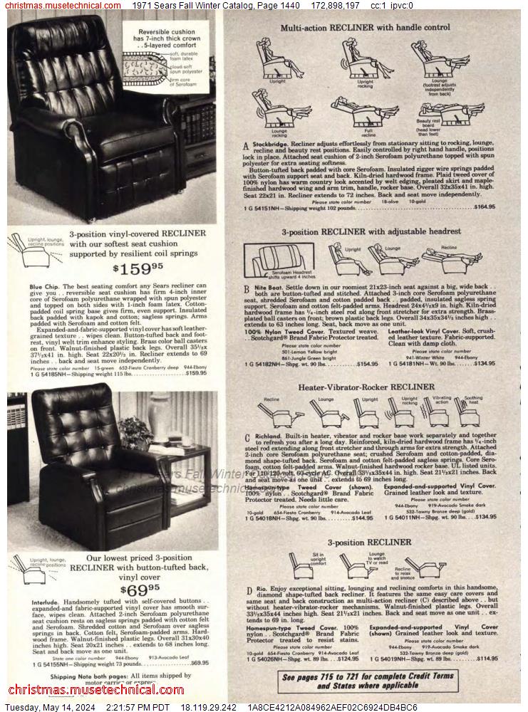 1971 Sears Fall Winter Catalog, Page 1440