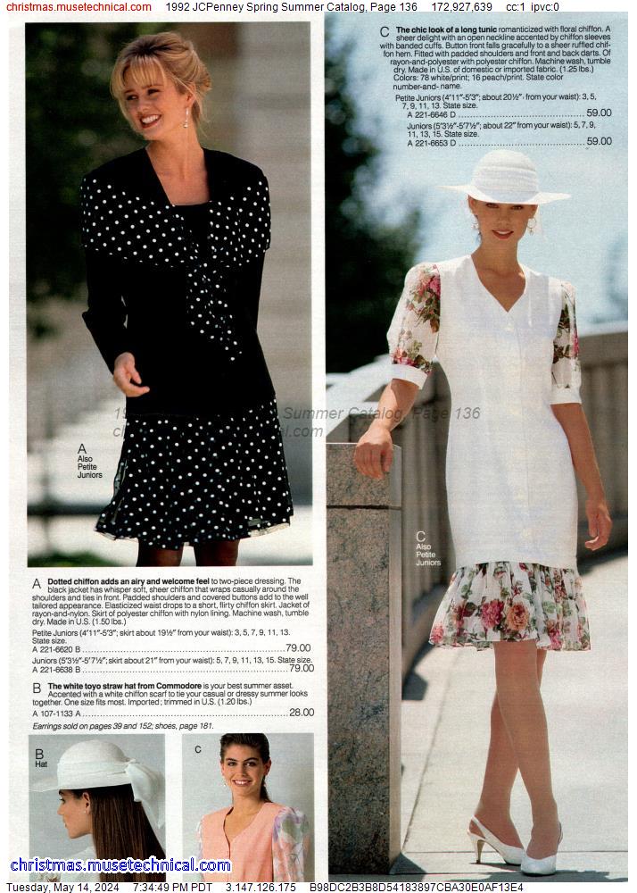 1992 JCPenney Spring Summer Catalog, Page 136