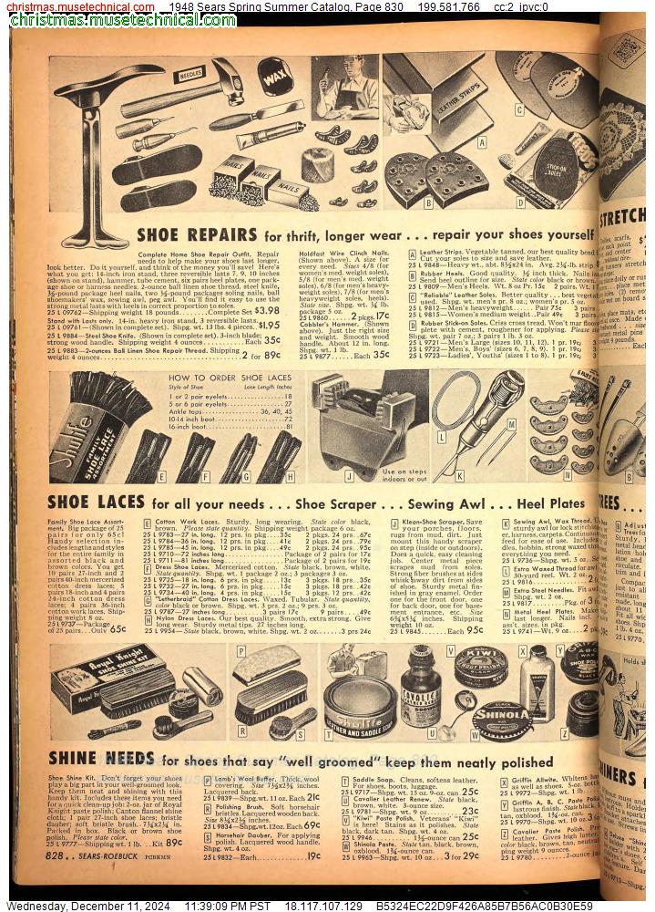 1948 Sears Spring Summer Catalog, Page 830