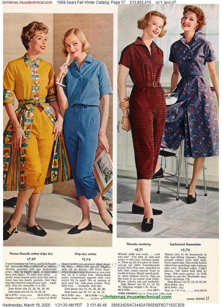 1958 Sears Fall Winter Catalog, Page 17