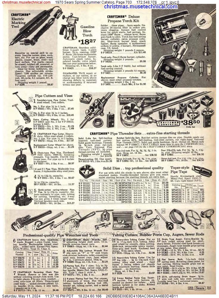 1970 Sears Spring Summer Catalog, Page 703