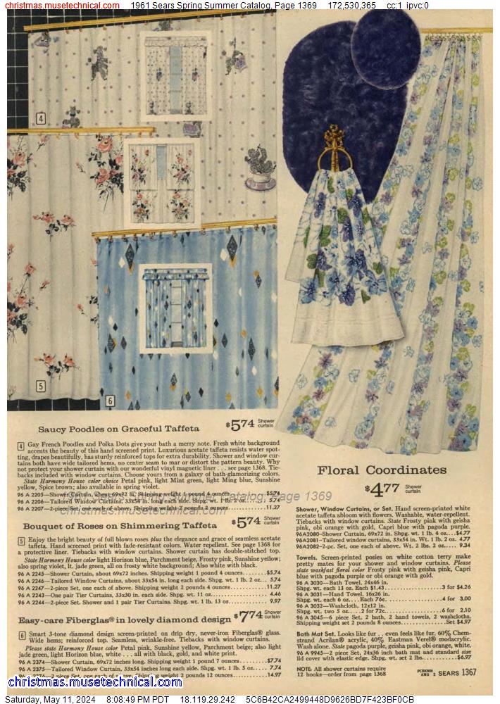 1961 Sears Spring Summer Catalog, Page 1369