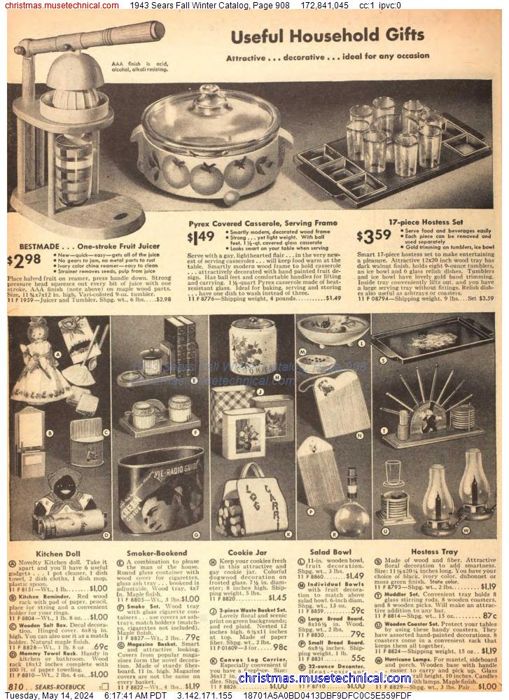 1943 Sears Fall Winter Catalog, Page 908