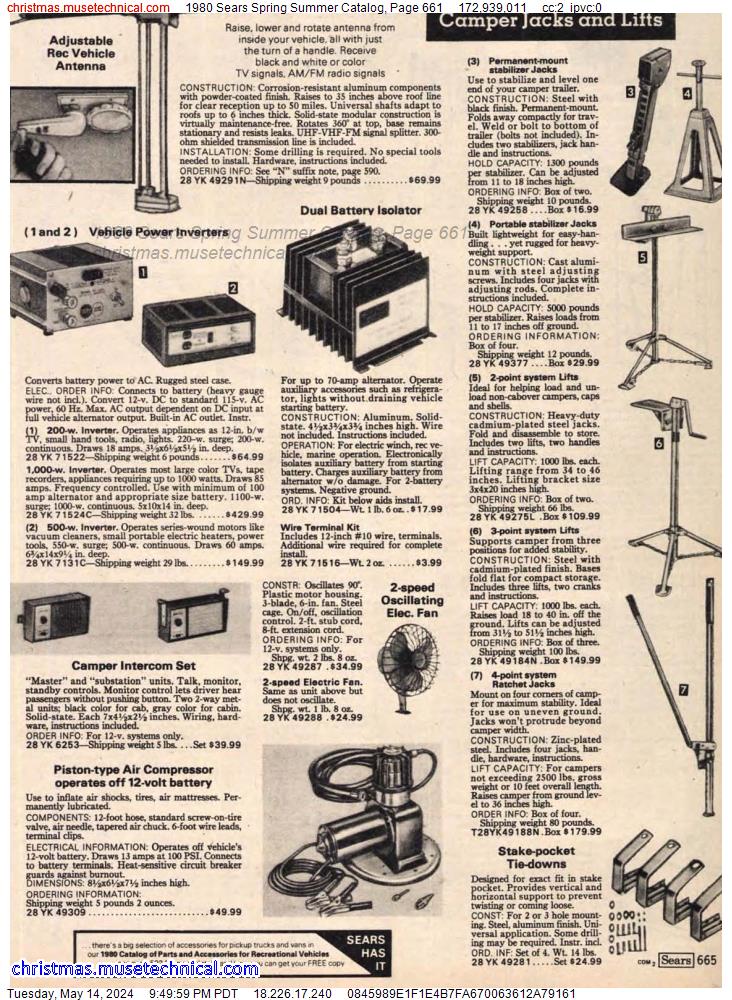1980 Sears Spring Summer Catalog, Page 661