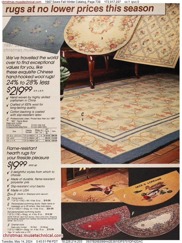 1987 Sears Fall Winter Catalog, Page 738