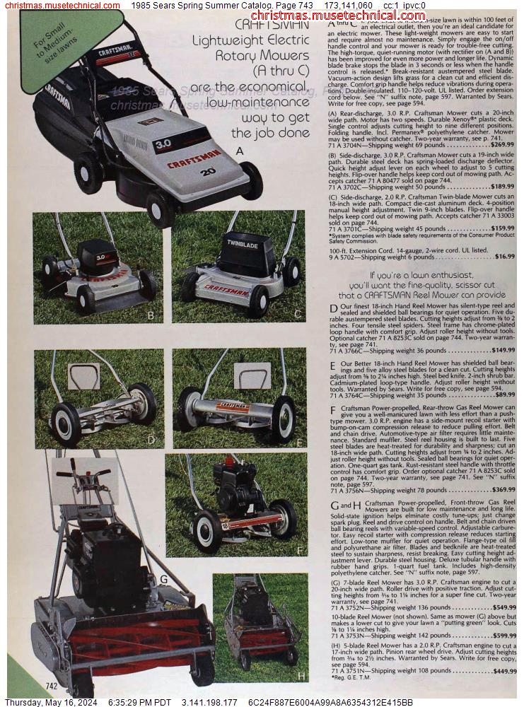 1985 Sears Spring Summer Catalog, Page 743