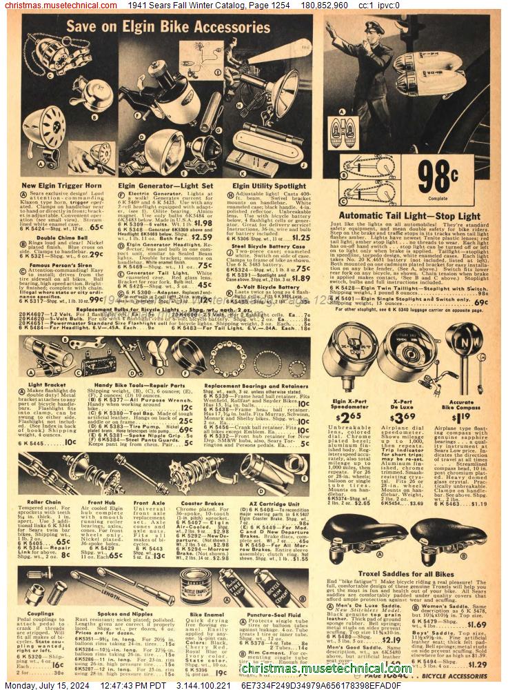 1941 Sears Fall Winter Catalog, Page 1254