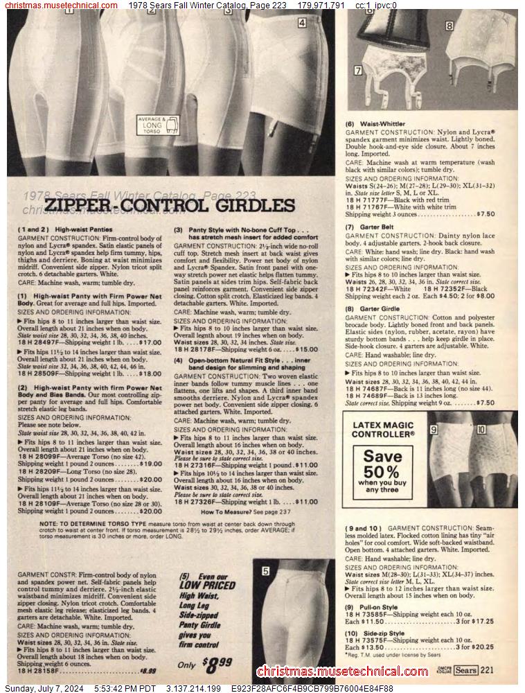 1978 Sears Fall Winter Catalog, Page 223