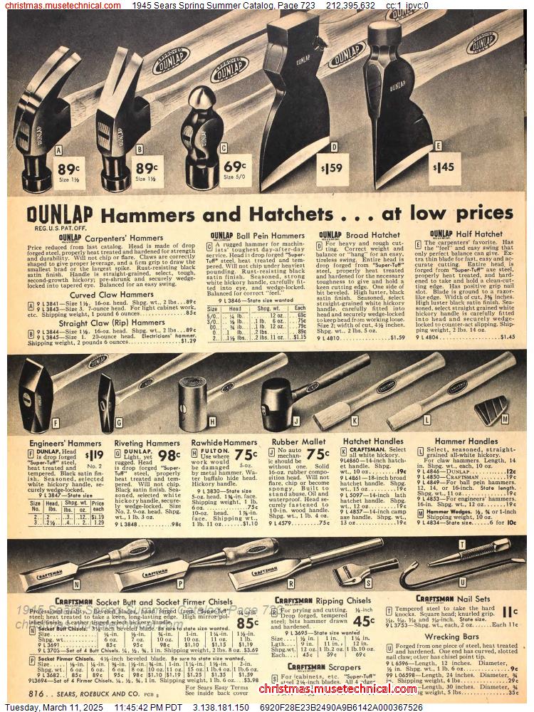 1945 Sears Spring Summer Catalog, Page 723