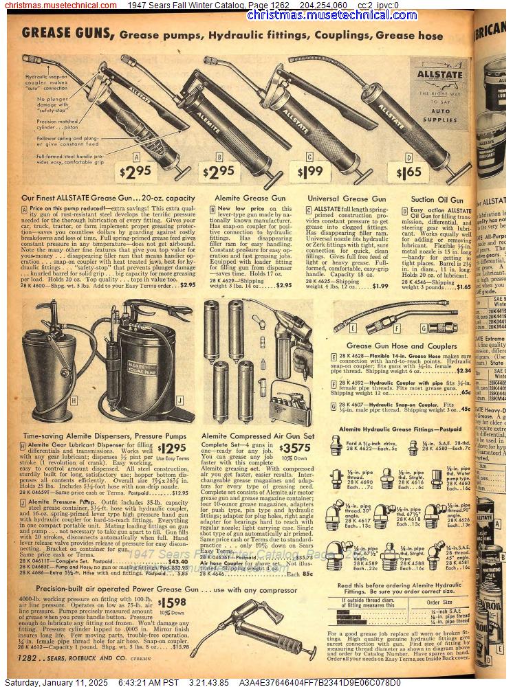 1947 Sears Fall Winter Catalog, Page 1262