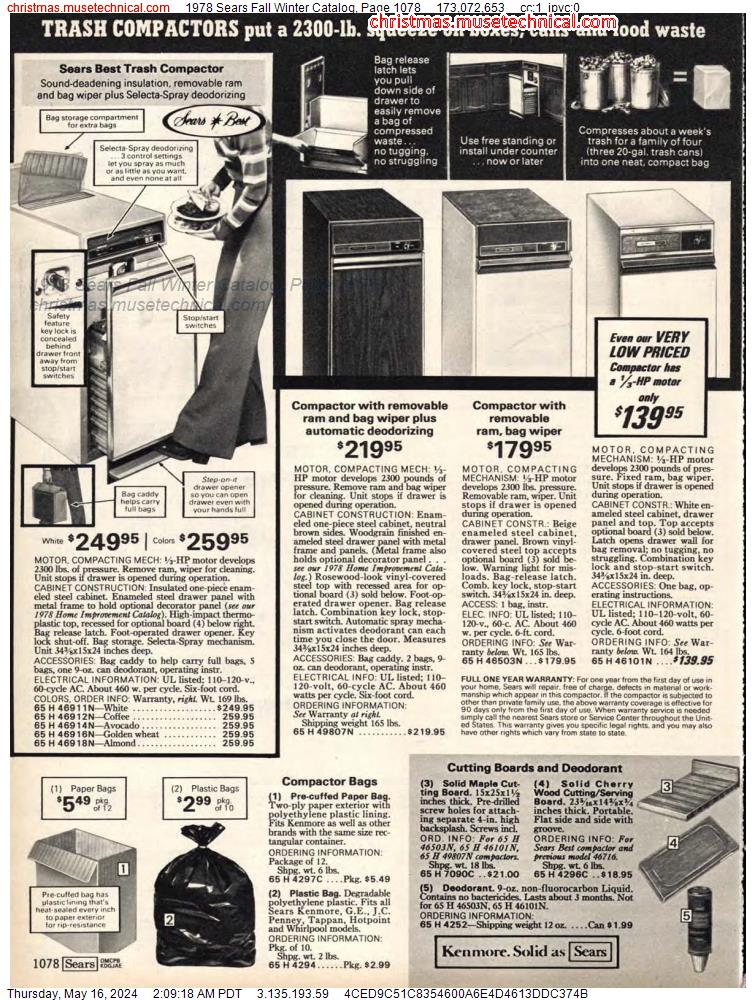 1978 Sears Fall Winter Catalog, Page 1078