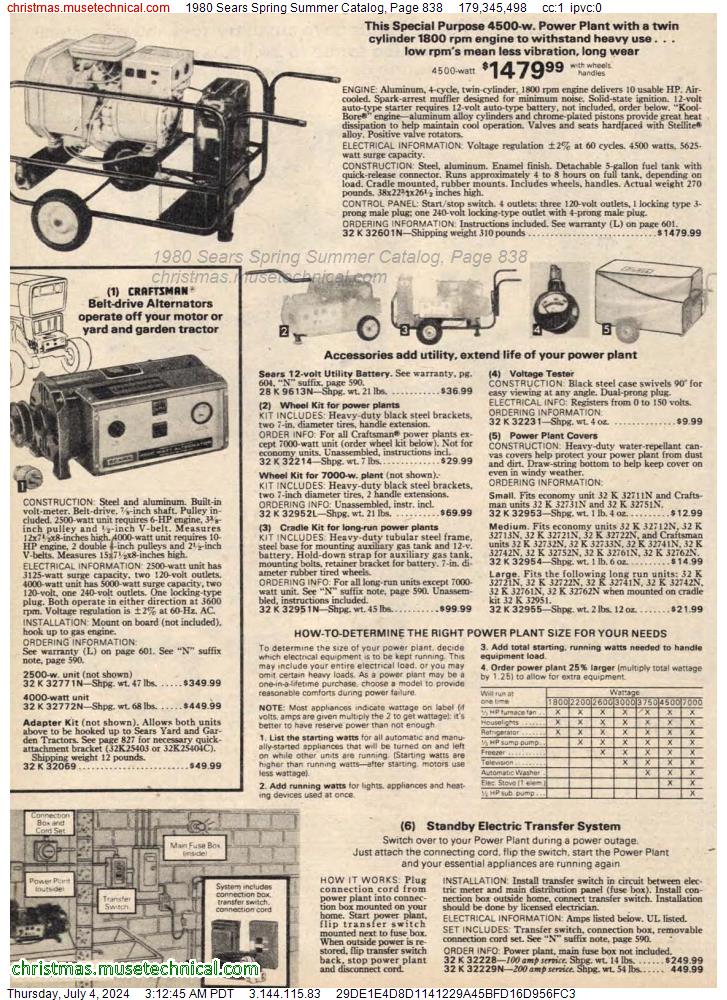 1980 Sears Spring Summer Catalog, Page 838