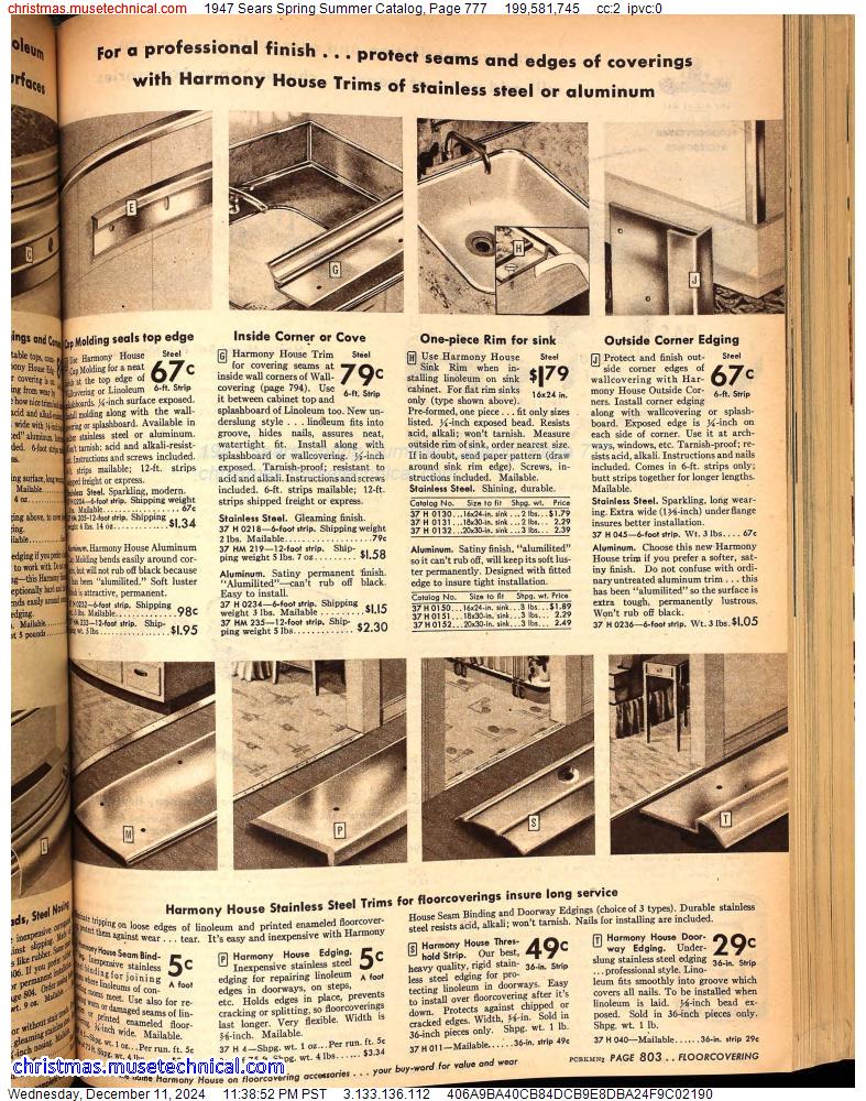 1947 Sears Spring Summer Catalog, Page 777