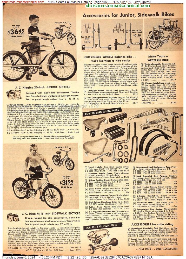 1952 Sears Fall Winter Catalog, Page 1079
