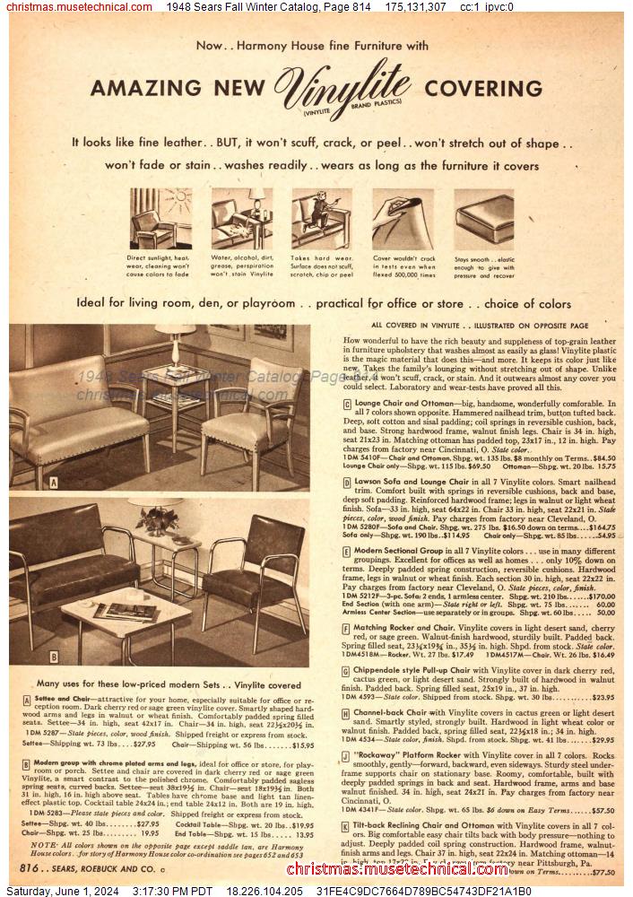 1948 Sears Fall Winter Catalog, Page 814