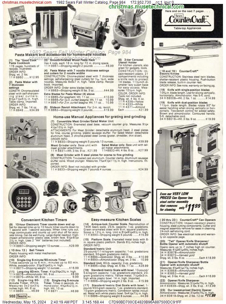 1982 Sears Fall Winter Catalog, Page 984