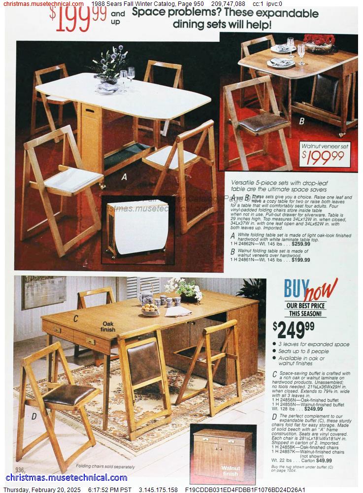 1988 Sears Fall Winter Catalog, Page 950