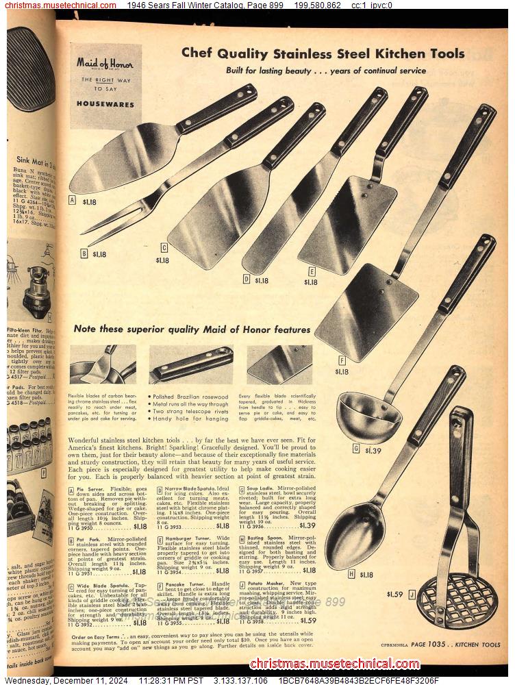 1946 Sears Fall Winter Catalog, Page 899