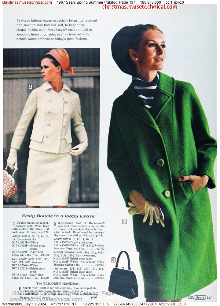 1967 Sears Spring Summer Catalog, Page 137