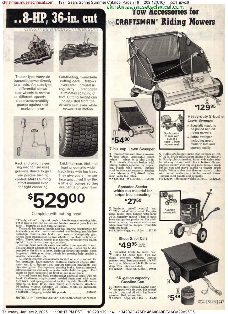 1974 Sears Spring Summer Catalog, Page 749