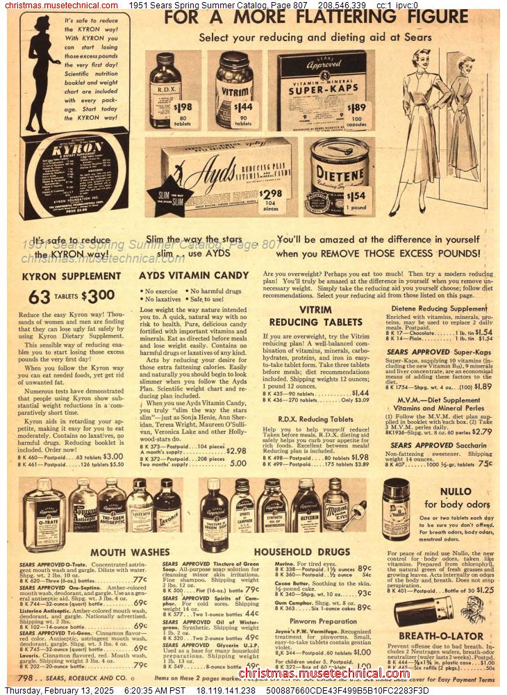 1951 Sears Spring Summer Catalog, Page 807