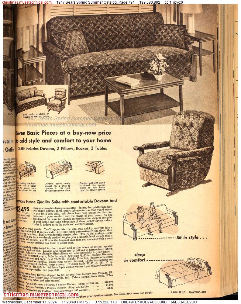 1947 Sears Spring Summer Catalog, Page 791