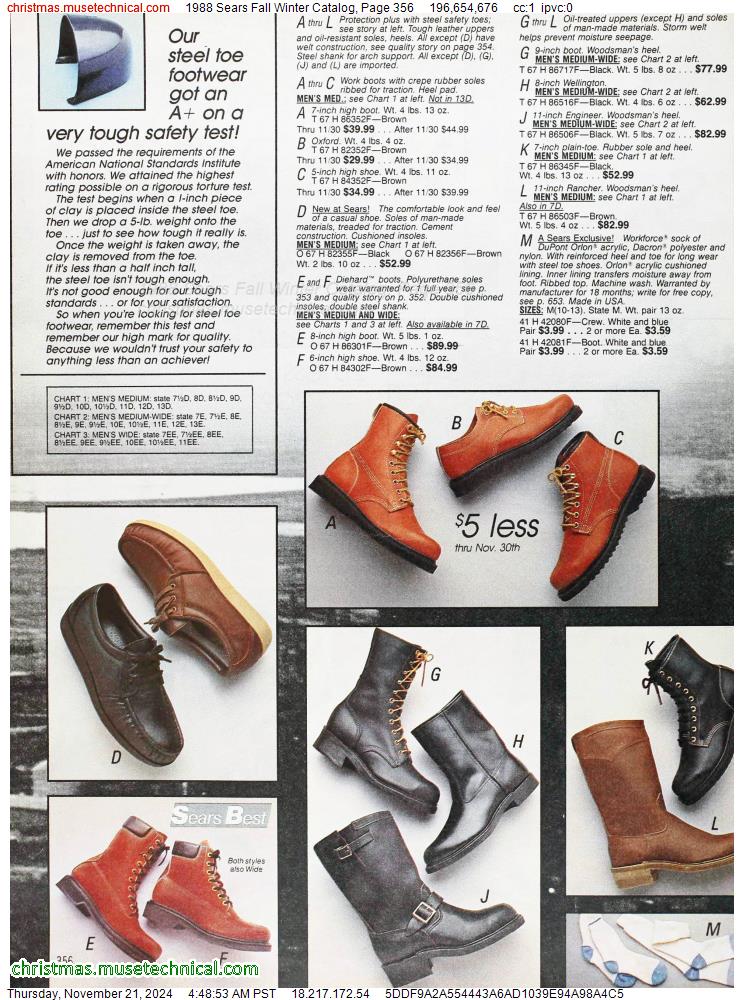 1988 Sears Fall Winter Catalog, Page 356