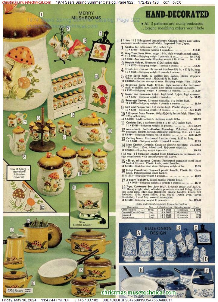 1974 Sears Spring Summer Catalog, Page 922