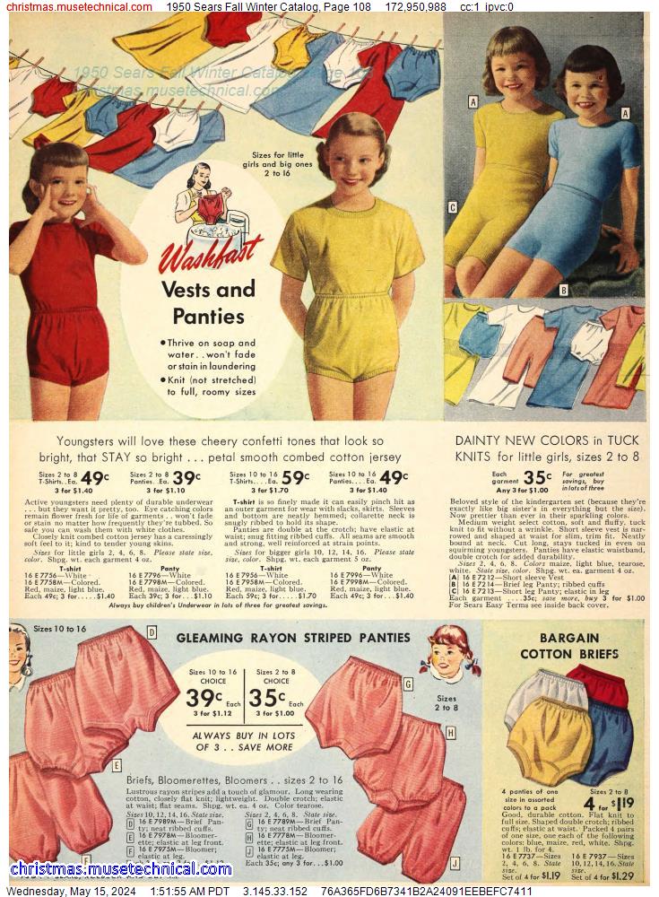 1950 Sears Fall Winter Catalog, Page 108