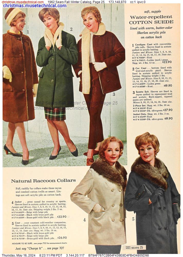 1962 Sears Fall Winter Catalog, Page 25