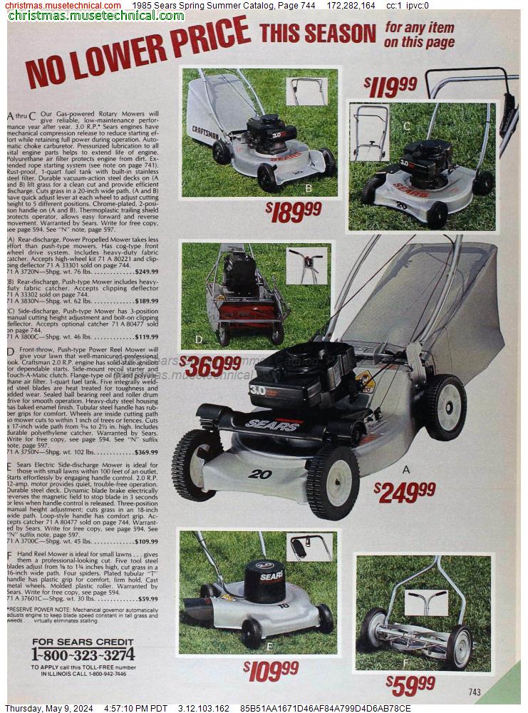 1985 Sears Spring Summer Catalog, Page 744