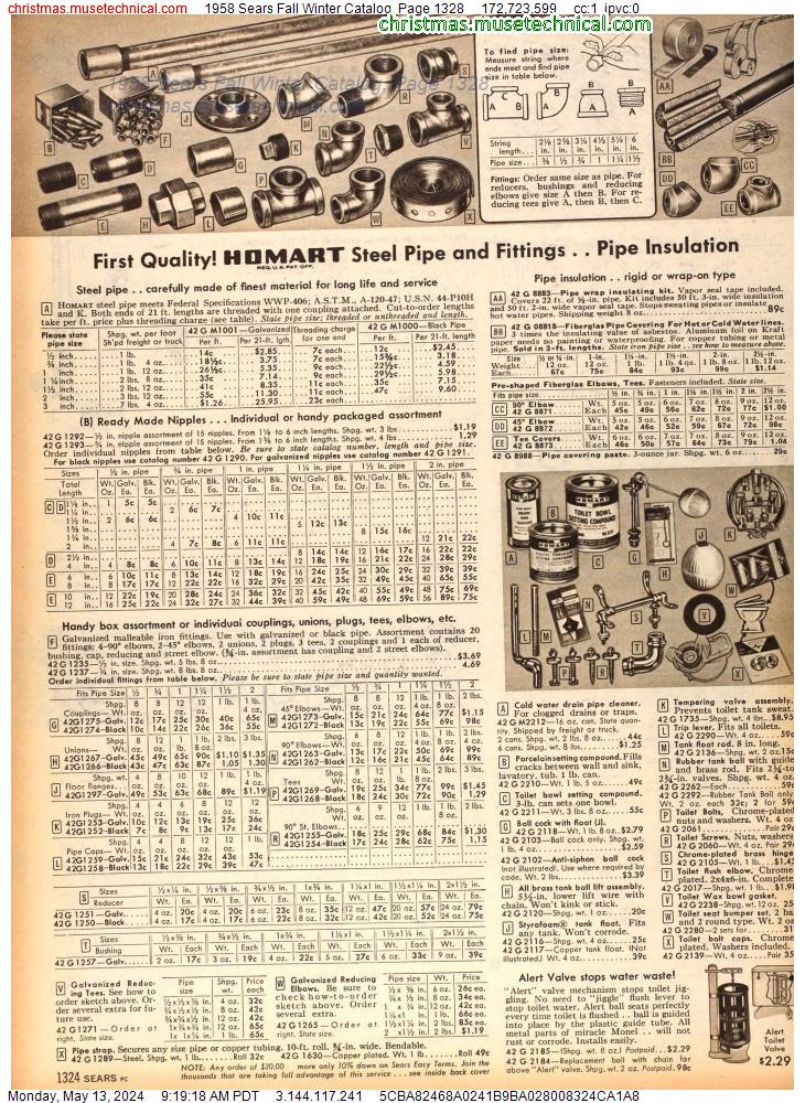 1958 Sears Fall Winter Catalog, Page 1328