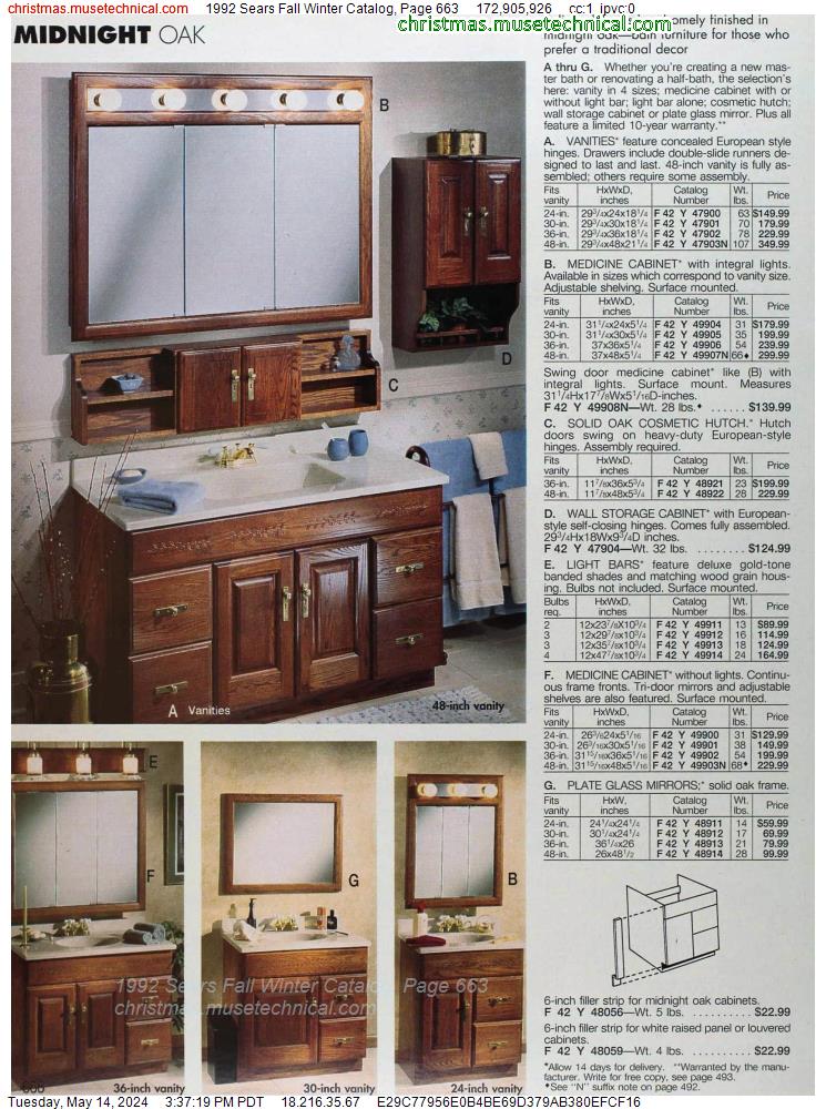1992 Sears Fall Winter Catalog, Page 663