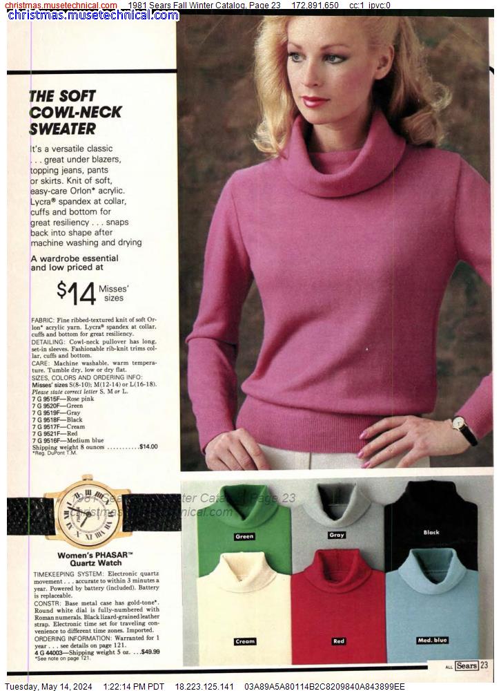 1981 Sears Fall Winter Catalog, Page 23