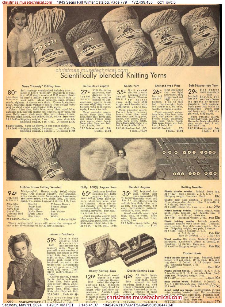1943 Sears Fall Winter Catalog, Page 779