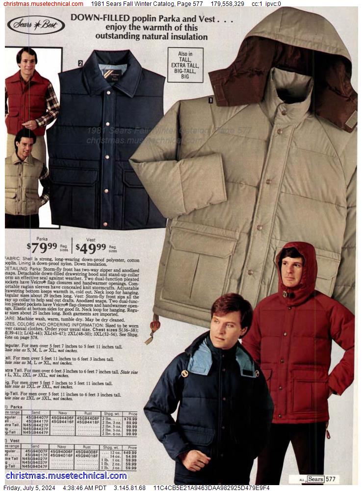 1981 Sears Fall Winter Catalog, Page 577