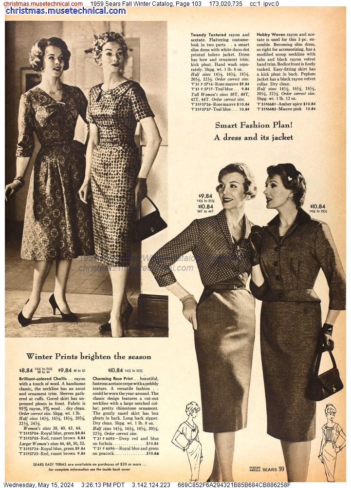 1959 Sears Fall Winter Catalog, Page 103