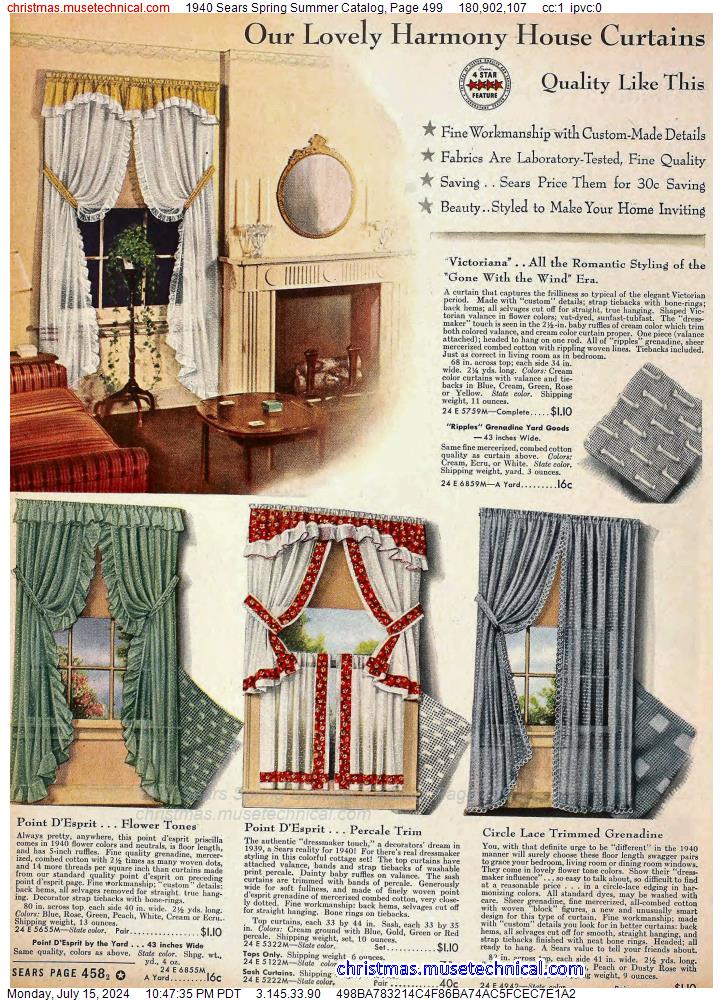 1940 Sears Spring Summer Catalog, Page 499