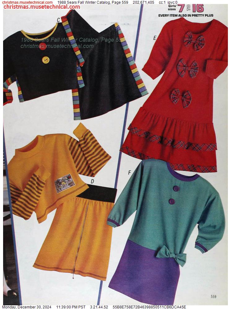 1988 Sears Fall Winter Catalog, Page 559